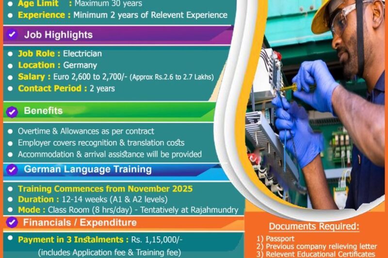 విదేశాల్లో ఉద్యోగ అవకాశాలు- జిల్లా నైపుణ్యాభివృద్ధి అధికారి జి.ప్రశాంత్ కుమార్