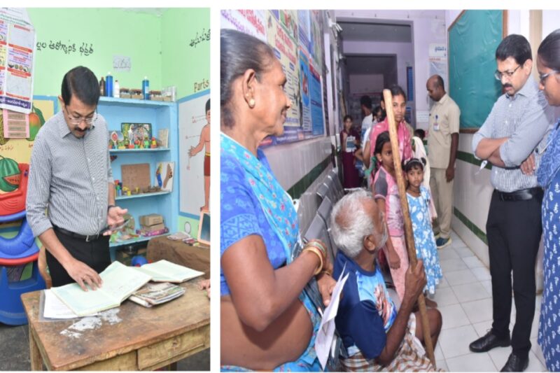 కలెక్టర్ ఆకస్మిక తనిఖీలు.. అంగన్వాడీ వర్కర్ తొలగింపు ఆదేశాలు, పీహెచ్‌సీలో పారిశుధ్యంపై ఆగ్రహం