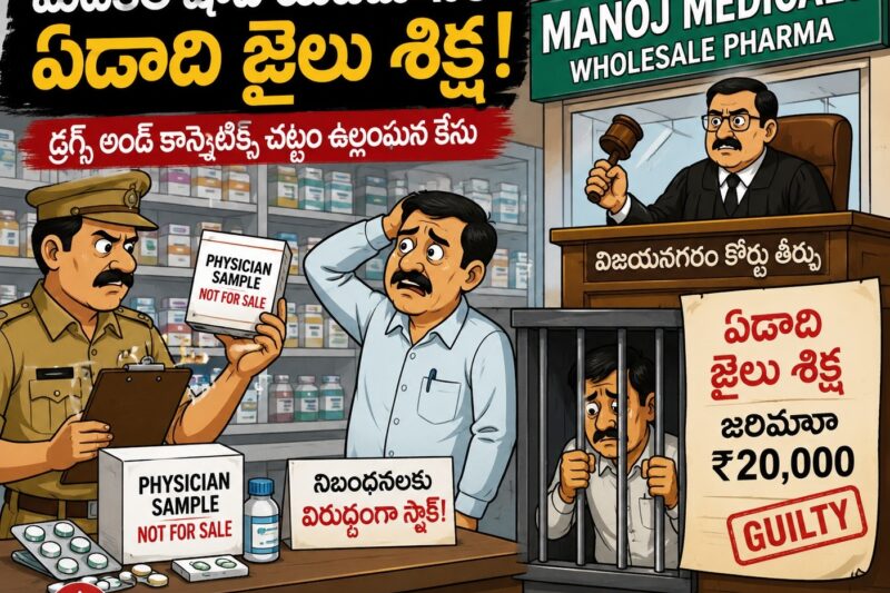 మెడికల్ షాప్ యజమానికి ఏడాది జైలు శిక్ష